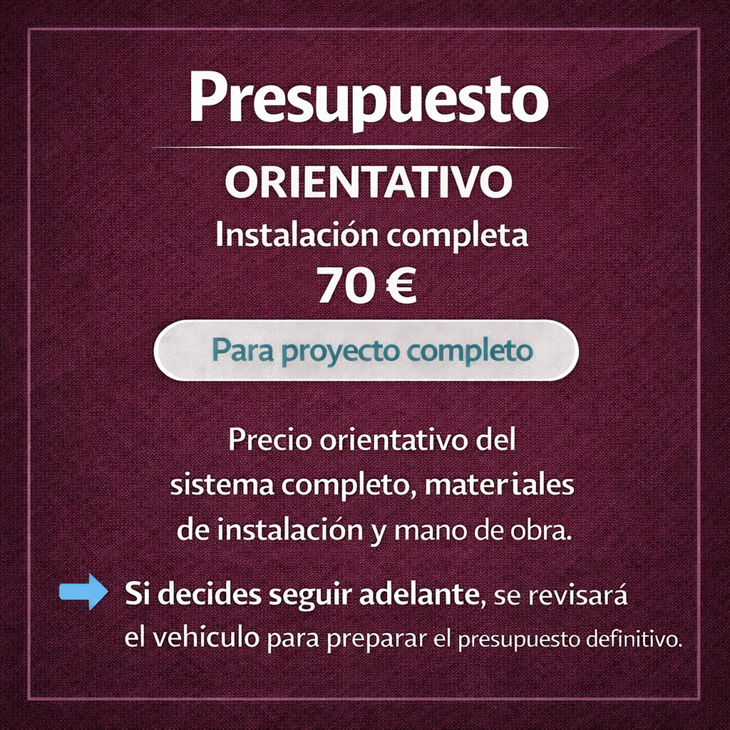 Presupuesto orientativo instalación completa